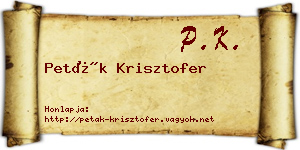 Peták Krisztofer névjegykártya